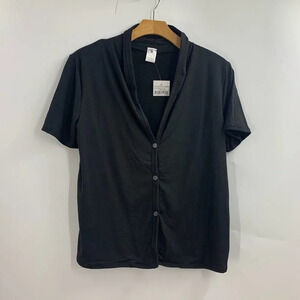 Cozy Rozy Women's Button‎ Up Stretch Short Sleeve Pajama Top Size M NWT